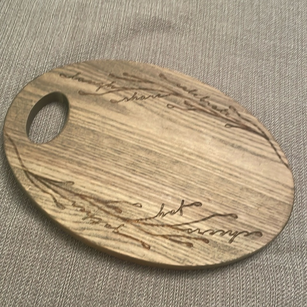 The Pampered Chef Ash Wood Oval Serving Board or Cutting Tray Small Charcuterie